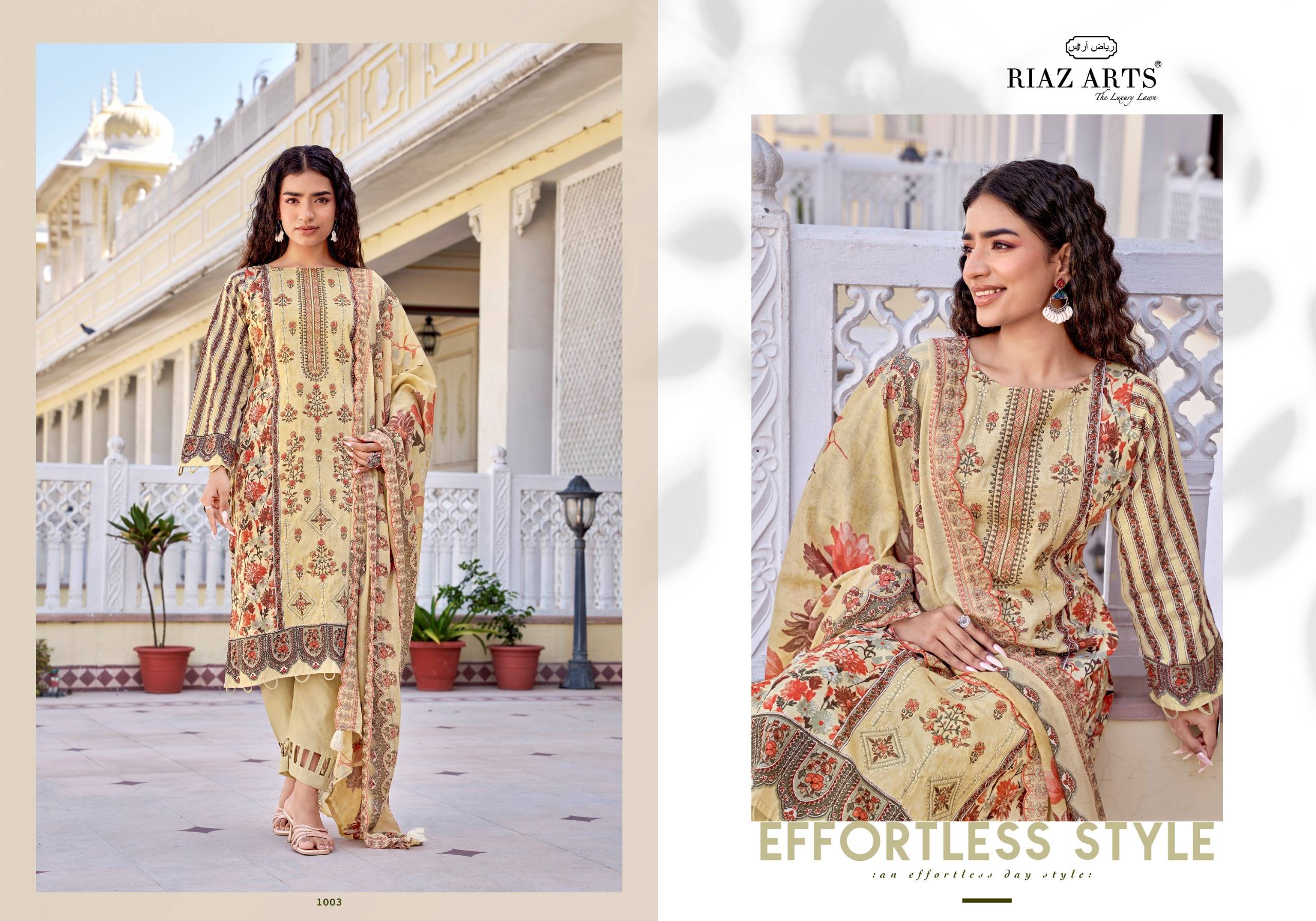 ABU REHAN-2 By RIAZ ARTS 1001 To 1006 Series Pakistani Suits Ethnic Wear LAWN COTTON CAMRIC Dresses At Wholesale